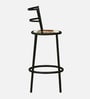 Aiken Metal Bar Chair in Black Colour With White and Brown Cotton Rope