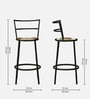 Aiken Metal Bar Chair in Black Colour With White and Brown Cotton Rope