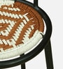 Aiken Metal Bar Chair in Black Colour With White and Brown Cotton Rope