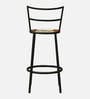 Aiken Metal Bar Chair in Black Colour With White and Brown Cotton Rope