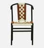 Aiken Metal Chair in Black Colour With White and Brown Cotton Rope