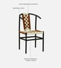 Aiken Metal Chair in Black Colour With White and Brown Cotton Rope