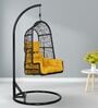 Aiken Wicker Swing in Black & Yellow Colour