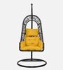 Aiken Wicker Swing in Black & Yellow Colour