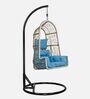 Aiken Wicker Swing in Honey & Blue Colour