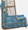 Aiken Wicker Swing in Honey & Blue Colour