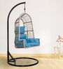 Aiken Wicker Swing in Honey & Blue Colour