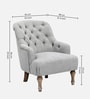 Aileen Wide Tufted Chair In Grey Colour