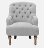 Aileen Wide Tufted Chair In Grey Colour