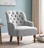 Aileen Wide Tufted Chair In Grey Colour