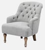 Aileen Wide Tufted Chair In Grey Colour