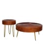 Ainianos Mango Wood Coffee Table Set In Honey Oak Finish