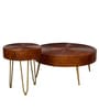 Ainianos Mango Wood Coffee Table Set In Honey Oak Finish