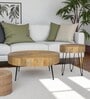 Ainianos Mango Wood Coffee Table Set In Natural Finish