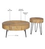 Ainianos Mango Wood Coffee Table Set In Natural Finish