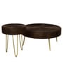 Ainianos Mango Wood Coffee Table Set In Walnut Finish