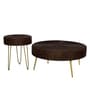 Ainianos Mango Wood Coffee Table Set In Walnut Finish