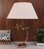 Air Plane Lamp Matt Antq Brass With Fabric Shade
