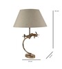Air Plane Lamp Matt Antq Brass With Fabric Shade