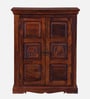 Airavana Sheesham Wood Cabinet in Scratch Resistant Honey Oak Finish