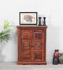Airavana Sheesham Wood Cabinet in Scratch Resistant Honey Oak Finish
