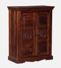 Airavana Sheesham Wood Cabinet in Scratch Resistant Honey Oak Finish