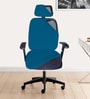 Airforce Blue  Polyester Blend Solid 16x16 Inches Chair Covers  (1 piece)