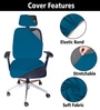 Airforce Blue  Polyester Blend Solid 16x16 Inches Chair Covers  (1 piece)