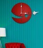 Brown MDF Airplane Modern Wall Clock