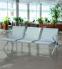Airport 3 Seater Metal Guest Chair In Grey Color