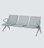 Airport 3 Seater Metal Guest Chair In Grey Color
