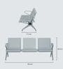 Airport 3 Seater Metal Guest Chair In Grey Color