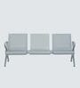Airport 3 Seater Metal Guest Chair In Grey Color