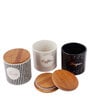 Airtight (Set of 3) Black Ceramic Jar Container