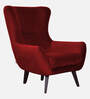 Airtimes Velvet Wing chair in Wine Red Colour