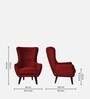 Airtimes Velvet Wing chair in Wine Red Colour