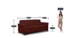 Ajmer Fabric 3 Seater Sofa in Cherry Red Colour