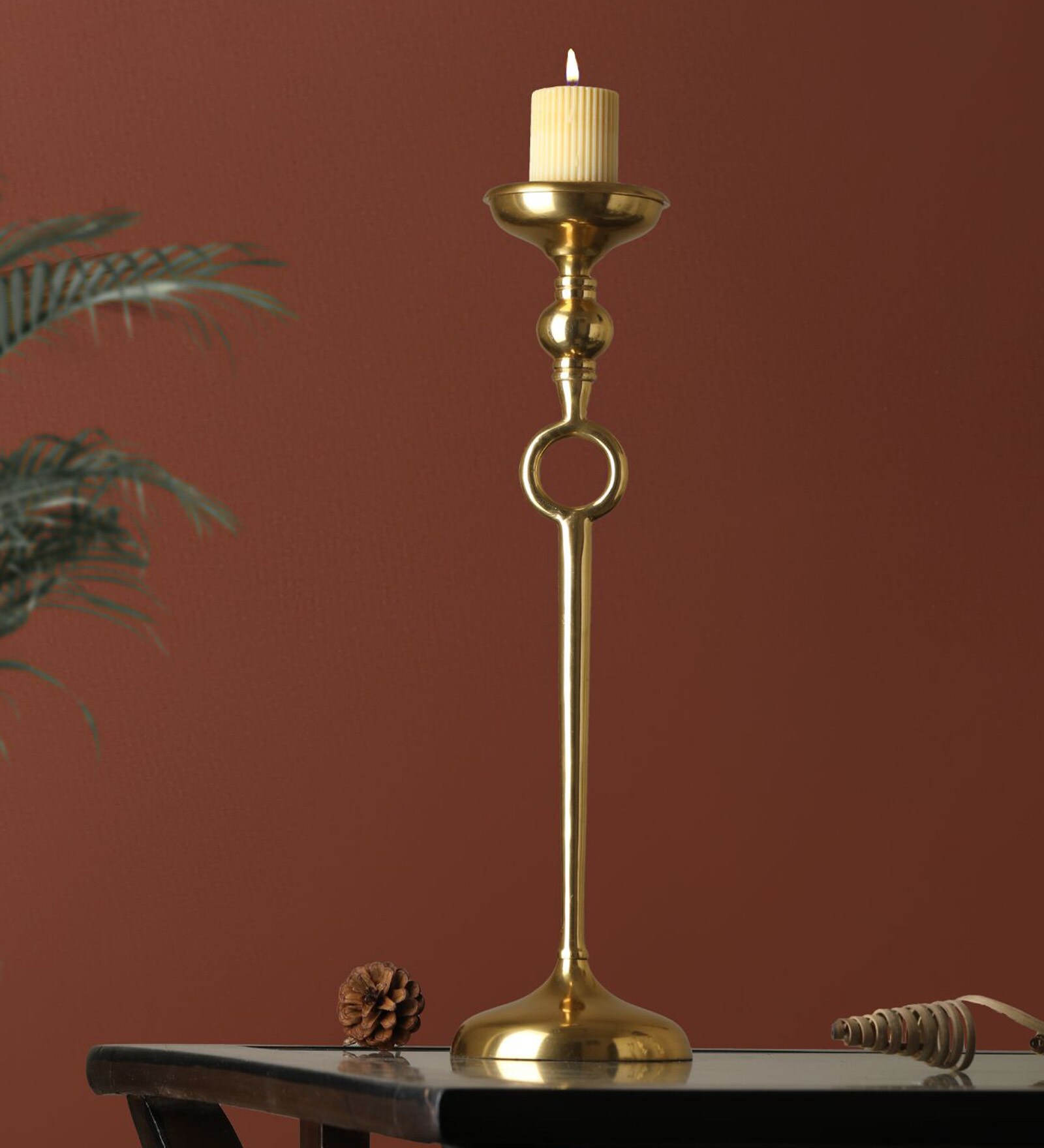 Ajna Gold Aluminium Candle Holder