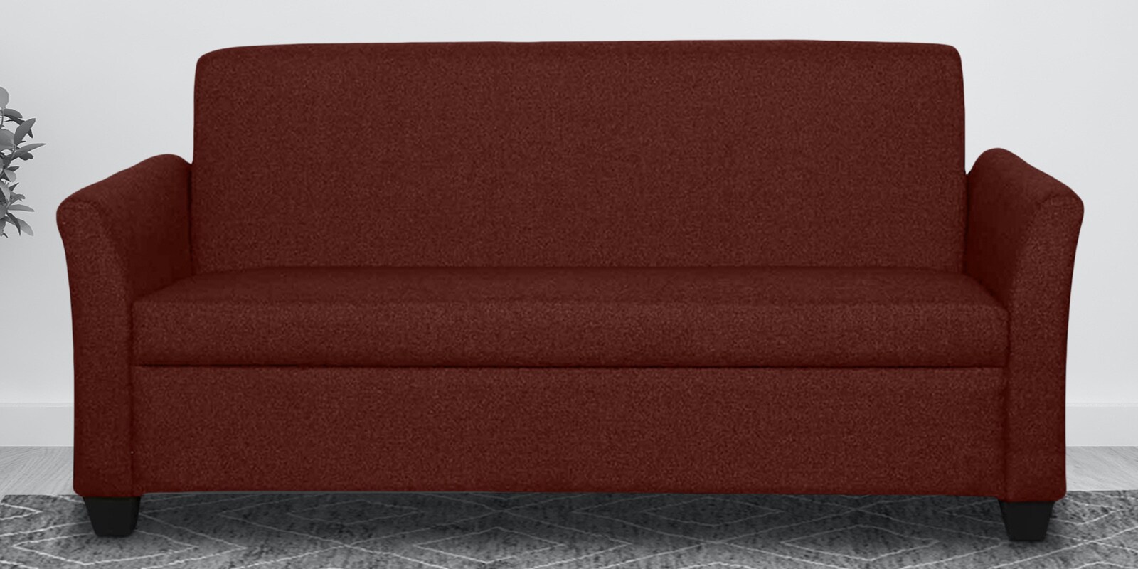 Ajmer Fabric 3 Seater Sofa in Cherry Red Colour