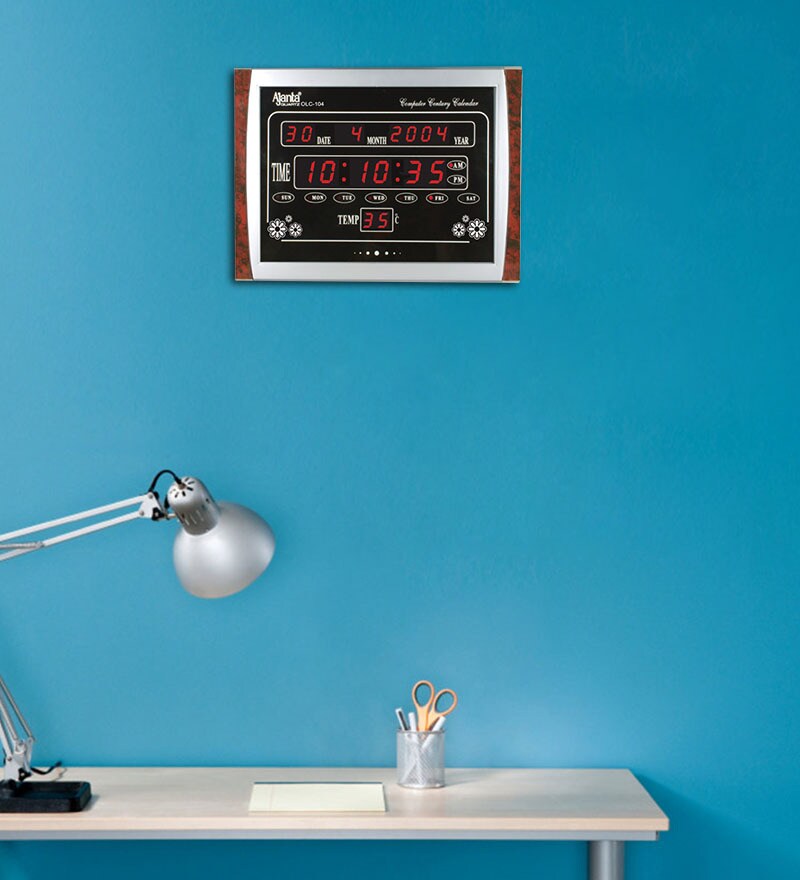Buy Ajanta OLC104 Silver Digital Wall Clock Online Modern Wall Clocks Wall Clocks Home