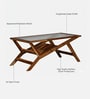Ajaccio Sheesham Wood Coffee Table In Rustic Teak Finish With Glass Top
