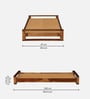 Ajaccio Sheesham Wood Low Height Single Bed In Rustic Teak Finish
