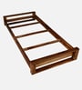 Ajaccio Sheesham Wood Low Height Single Bed In Rustic Teak Finish