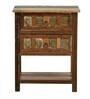 Ajiva Solid Wood Bedside Chest In Distress Finish