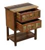 Ajiva Solid Wood Bedside Chest In Distress Finish