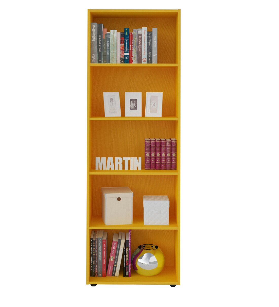 Buy Akio Five Tier Book Shelf In Yellow Colour By Mintwud Online ...