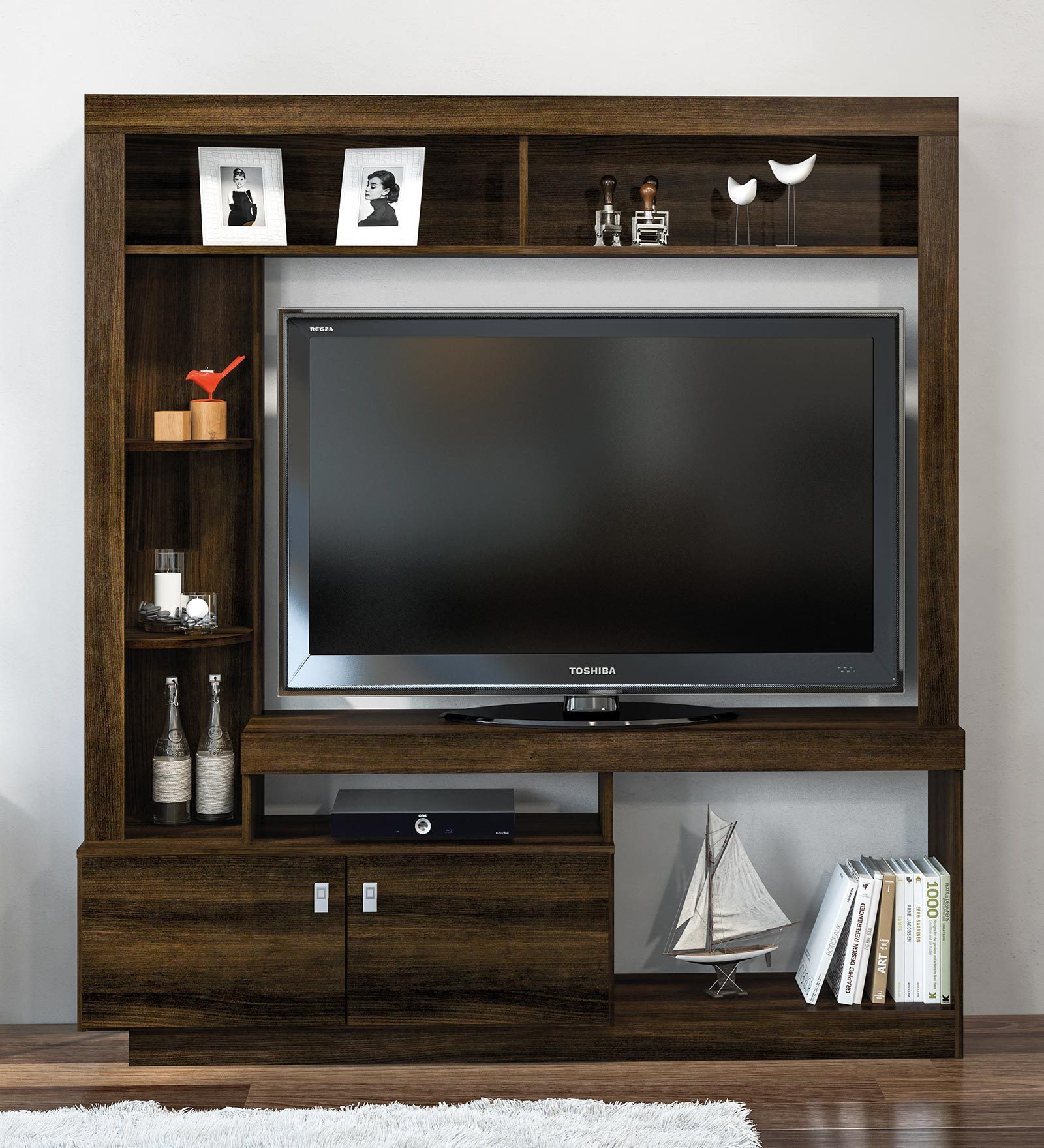 Akane Entertainment Unit In Rosewood Finish