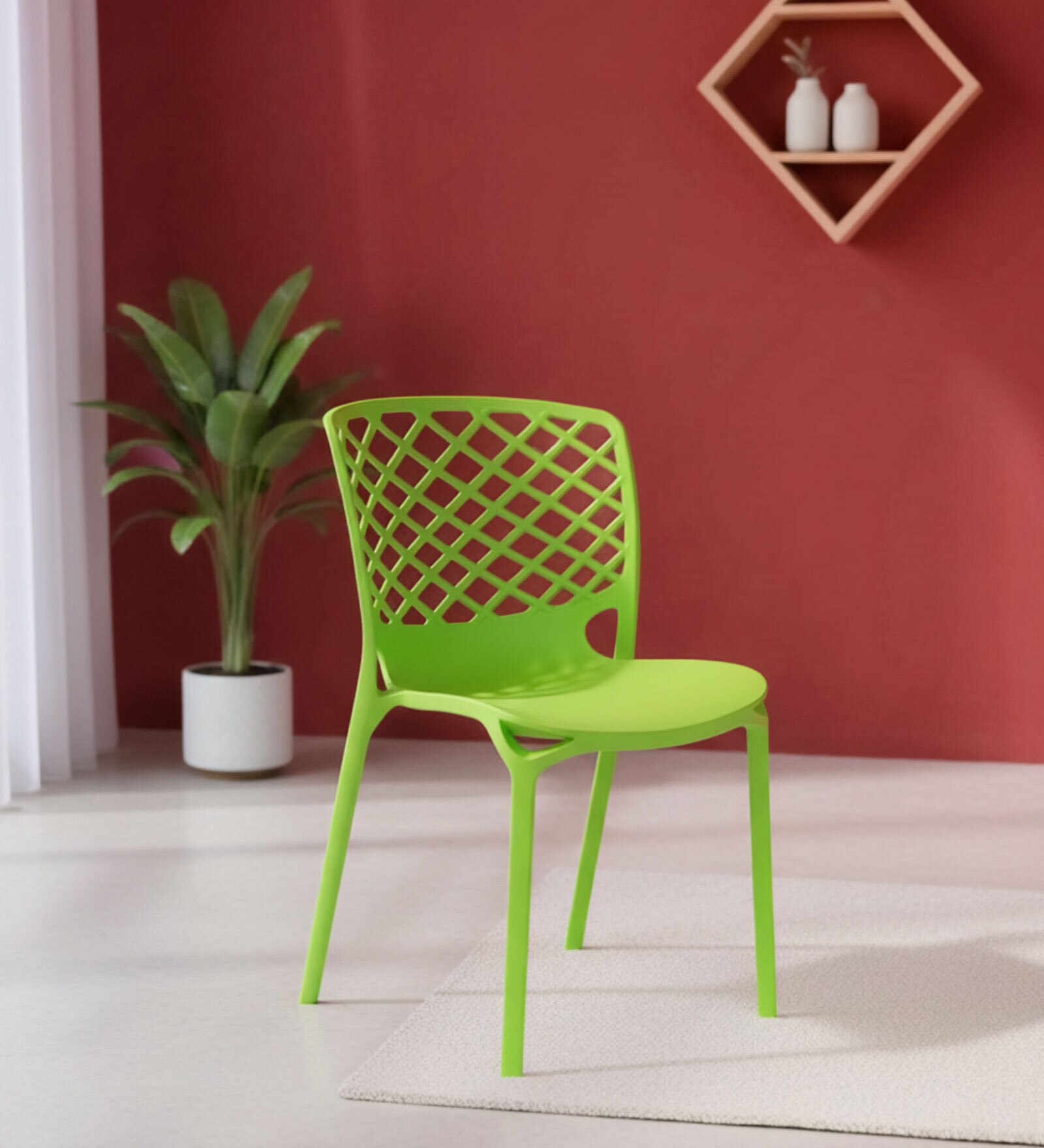 Akemi Cafeteria Chair in Green Colour