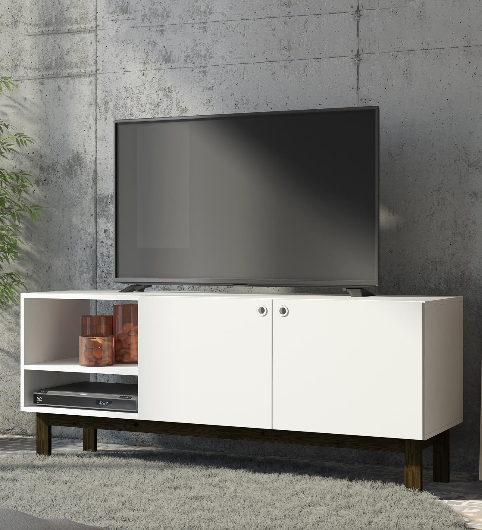 Akemi TV Console In White Finish