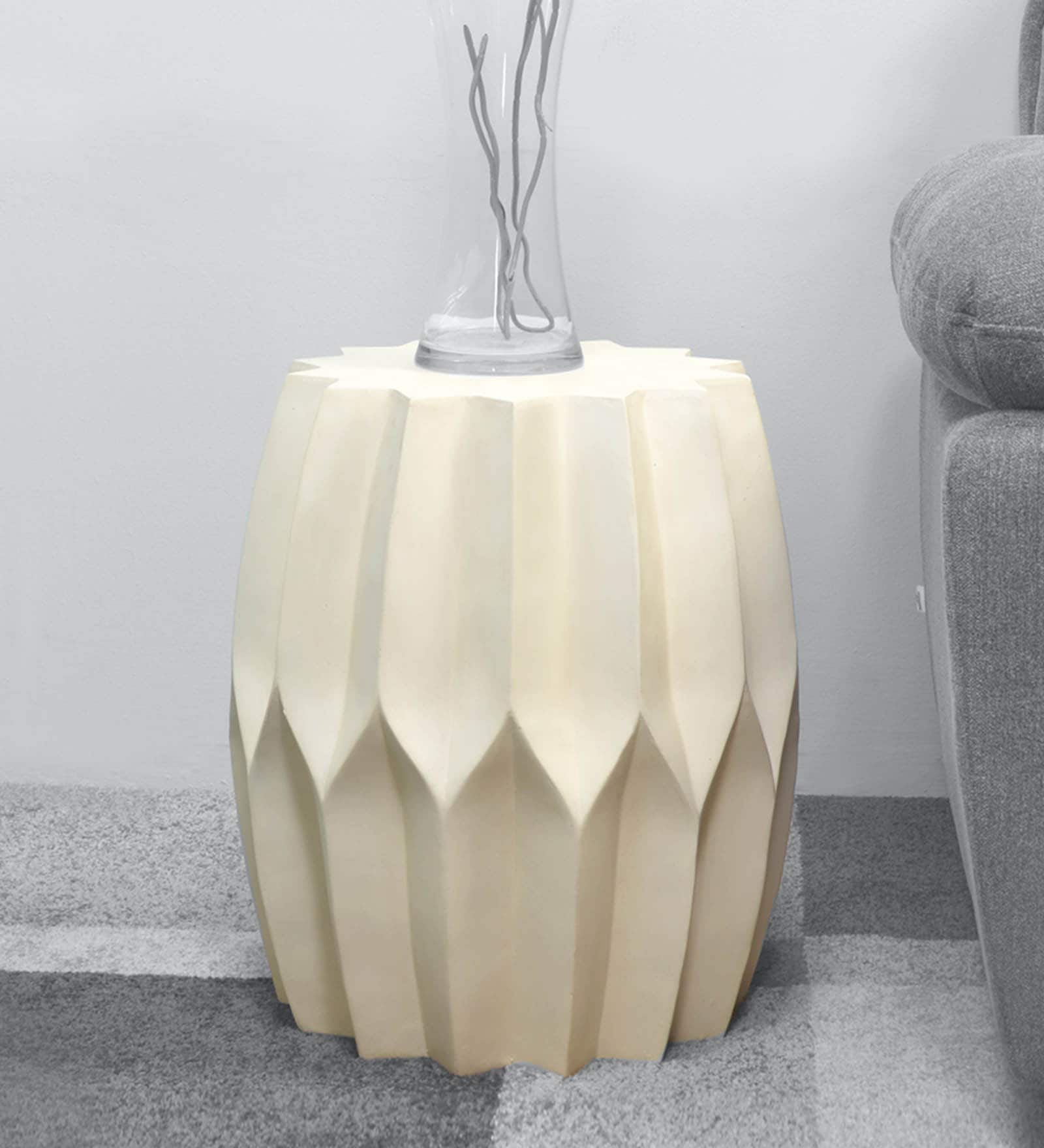 Akira End Table in Cream Colour